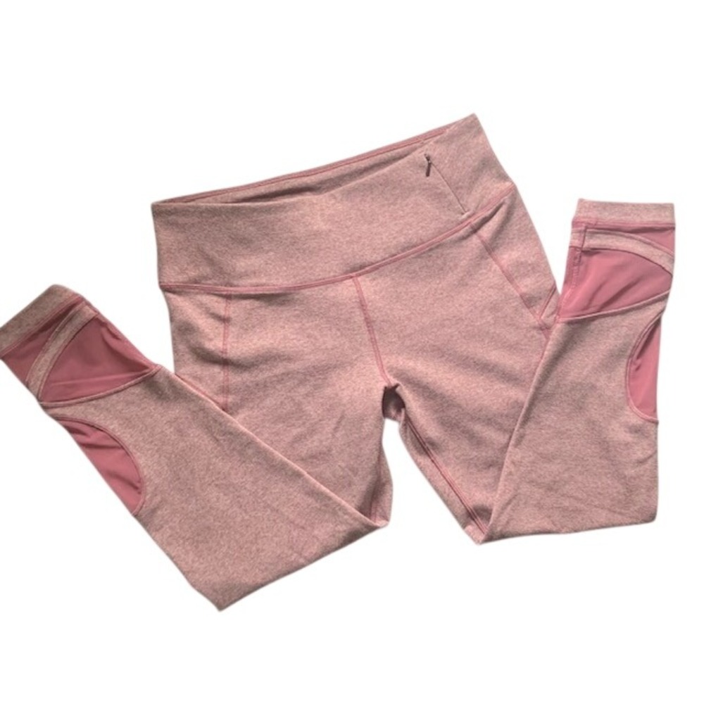 Calia‎ Carrie Underwood Rose Heather Leggings M Textured Knit Mauve Mesh Pocket